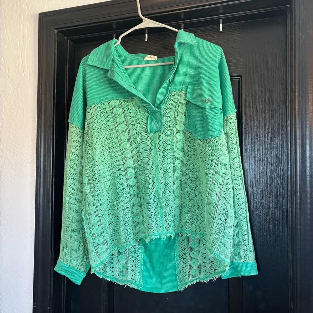 POL Vibrant Green Knit Top